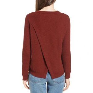 Madewell Province Cross Back Knit Pullover in Red Cotton Blend Medium